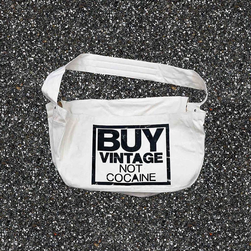 Buy Vintage Not Cocaine Large Newspaper Bag Front